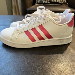 Pink Sparkly Adidas Sneakers